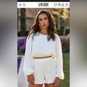 NWT - 12th Tribe - Portofino White Plisse Top